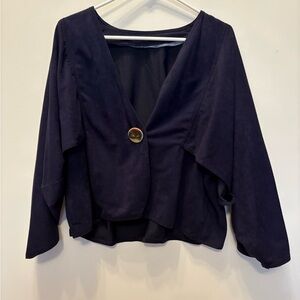 Navy Blue Kimono-style Jacket
